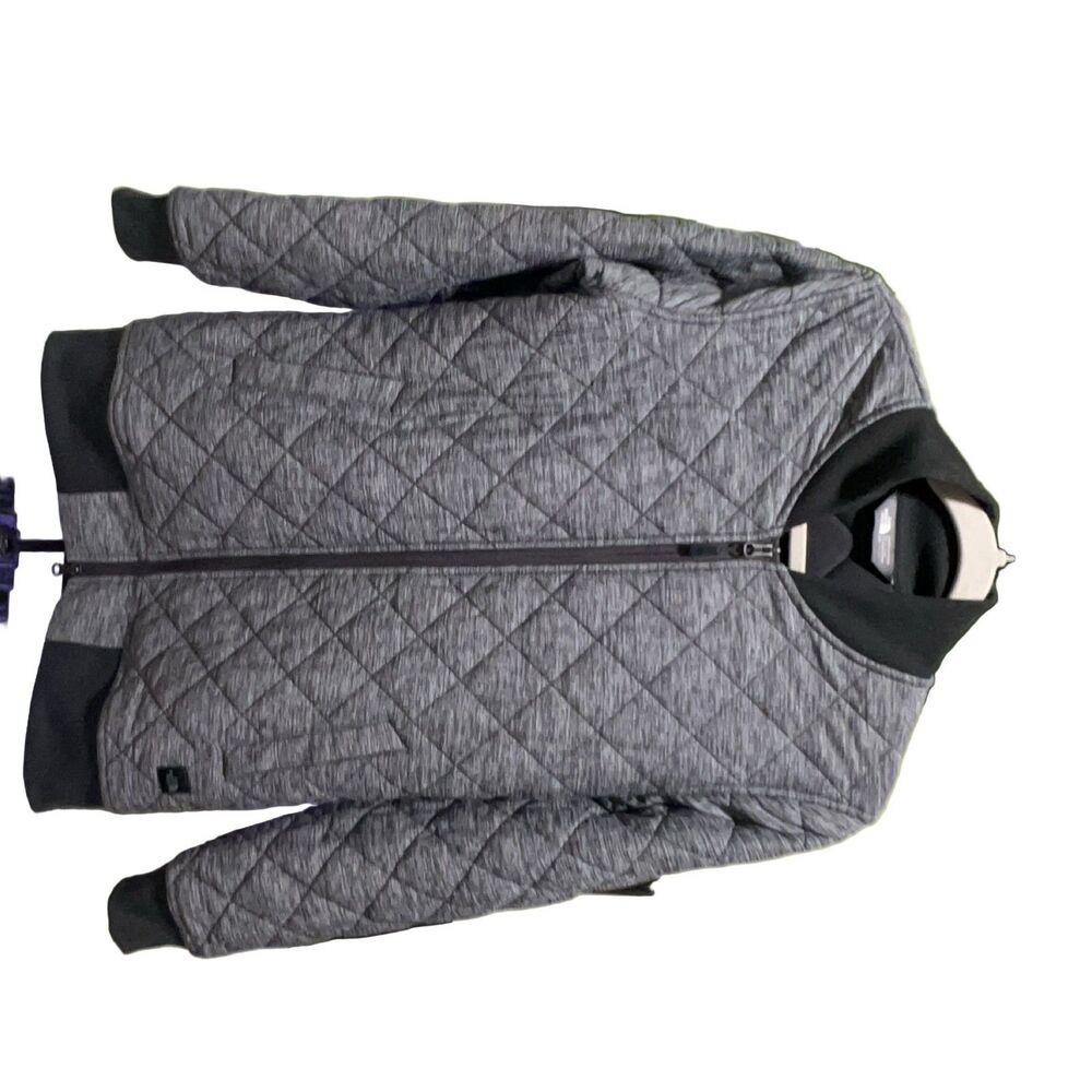 The North Face Mod Insulated Bomber Jacket Women's Gray S/P Quilted Full Zip